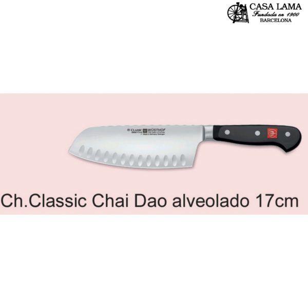 Cuchillo Wüsthof Classic Chai Dao alveolado 1/2mitra 17 cm