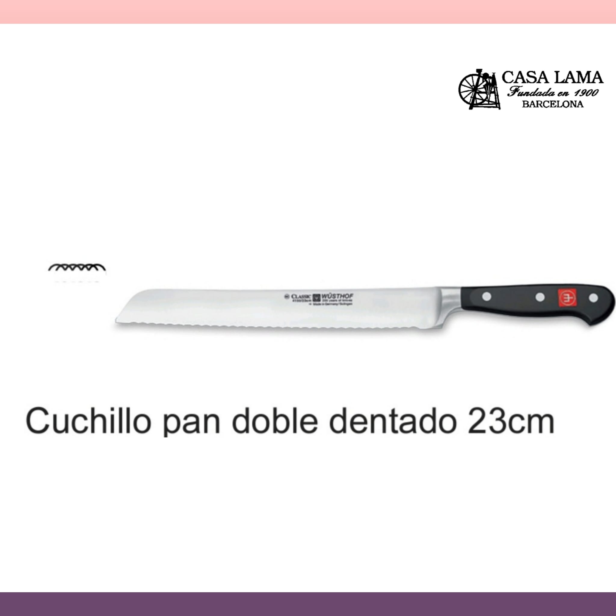 Cuchillo Wüsthof Classic Pan doble dentado 23 cm