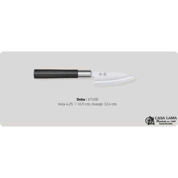 Cuchillo Wasabi Black Deba 10,5cm