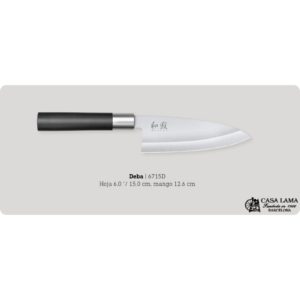 Cuchillo Wasabi Black Deba 15cm