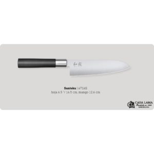 Cuchillo Wasabi Black Santoku 16,5cm