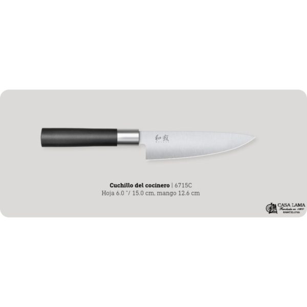 Cuchillo Wasabi Black Chef 15cm