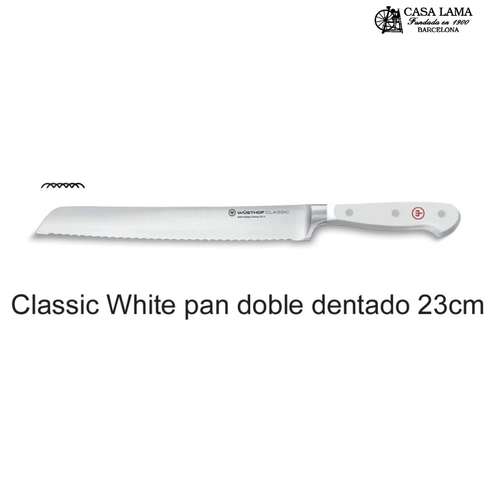 Cuchillo Wüsthof Classic White Pan doble dentado 23 cm
