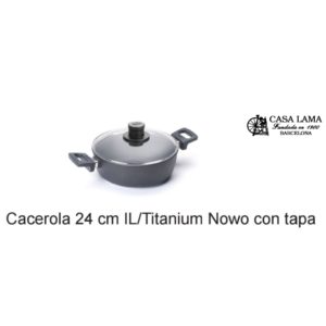 Cacerola con tapa 24cm Woll Inducción/Line Titanium Nowo