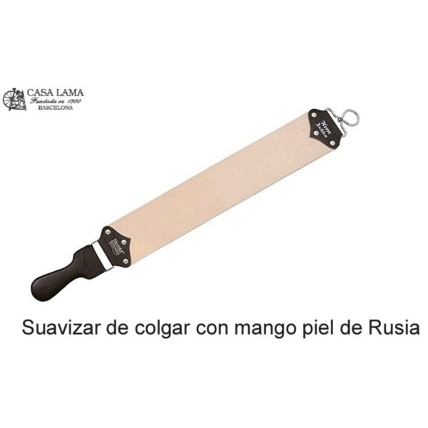 Asentador/Suavizador de colgar con mango de piel de Rusia.