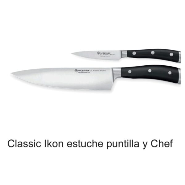 Wüsthof Classic Ikon Juego de 2 cuchillos: Chef de 20 cm y Pelador de 9 cm