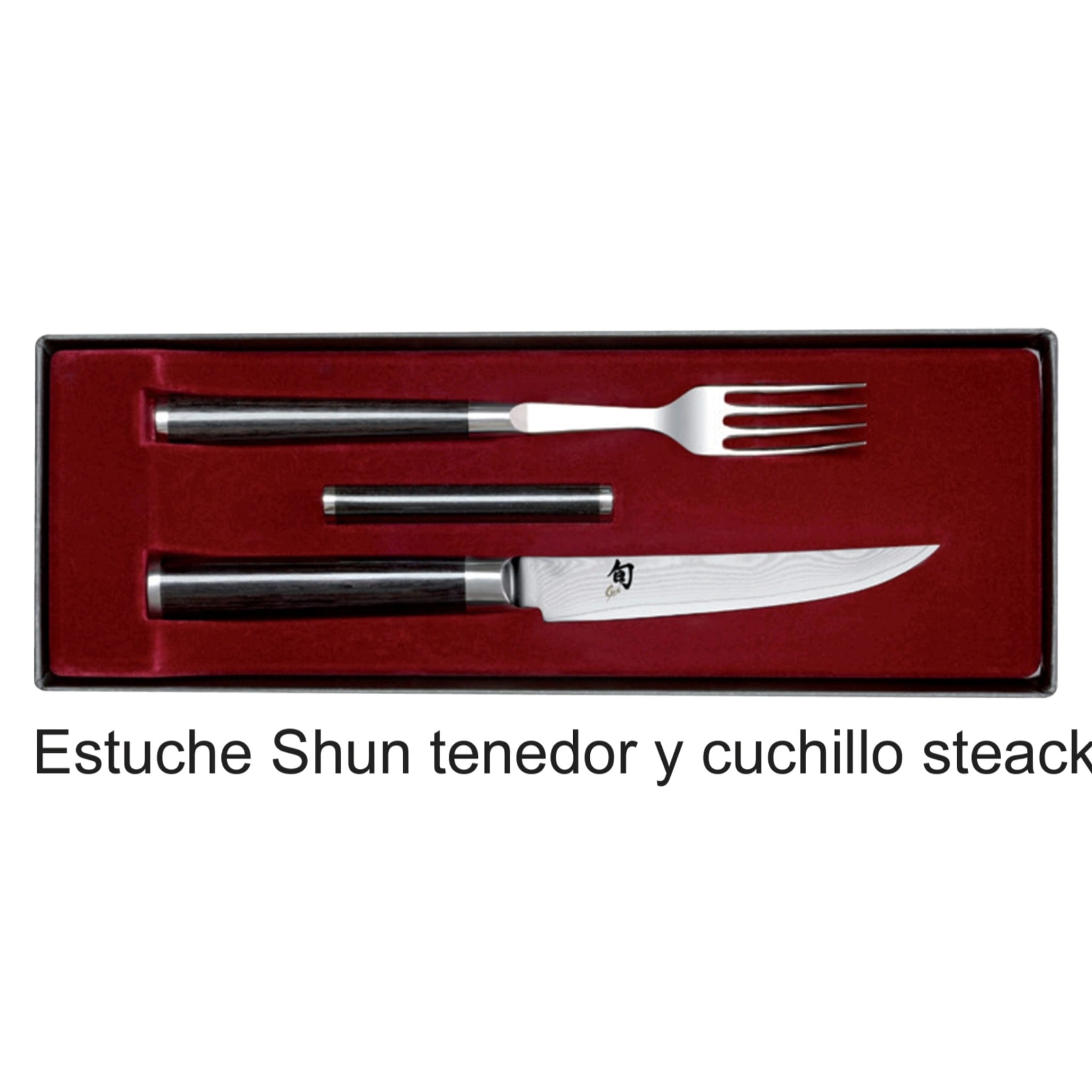 Kai Shun Damasco Juego de: Tenedor y Cuchillo Steack