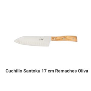 Cuchillo Iside Olivo Santoku alveolado 17 cm