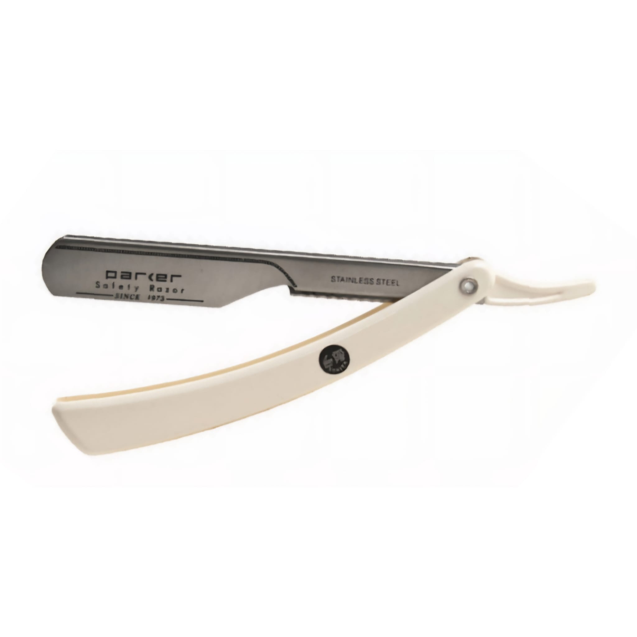 Navaja de afeitar Parker PTW Push mango resina blanca