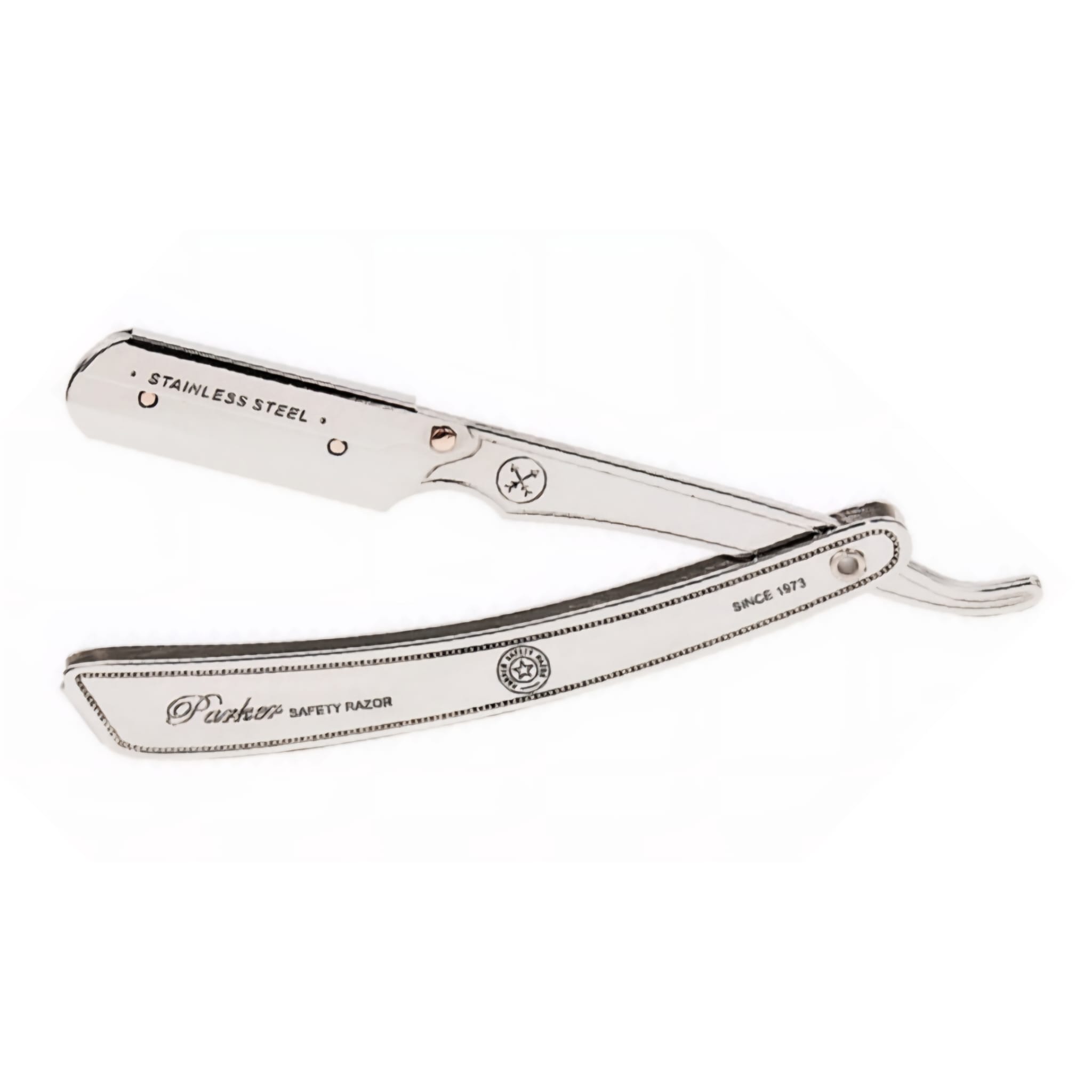 Navaja de Afeitar Shavette Parker SRX bloqueo mango inox plano