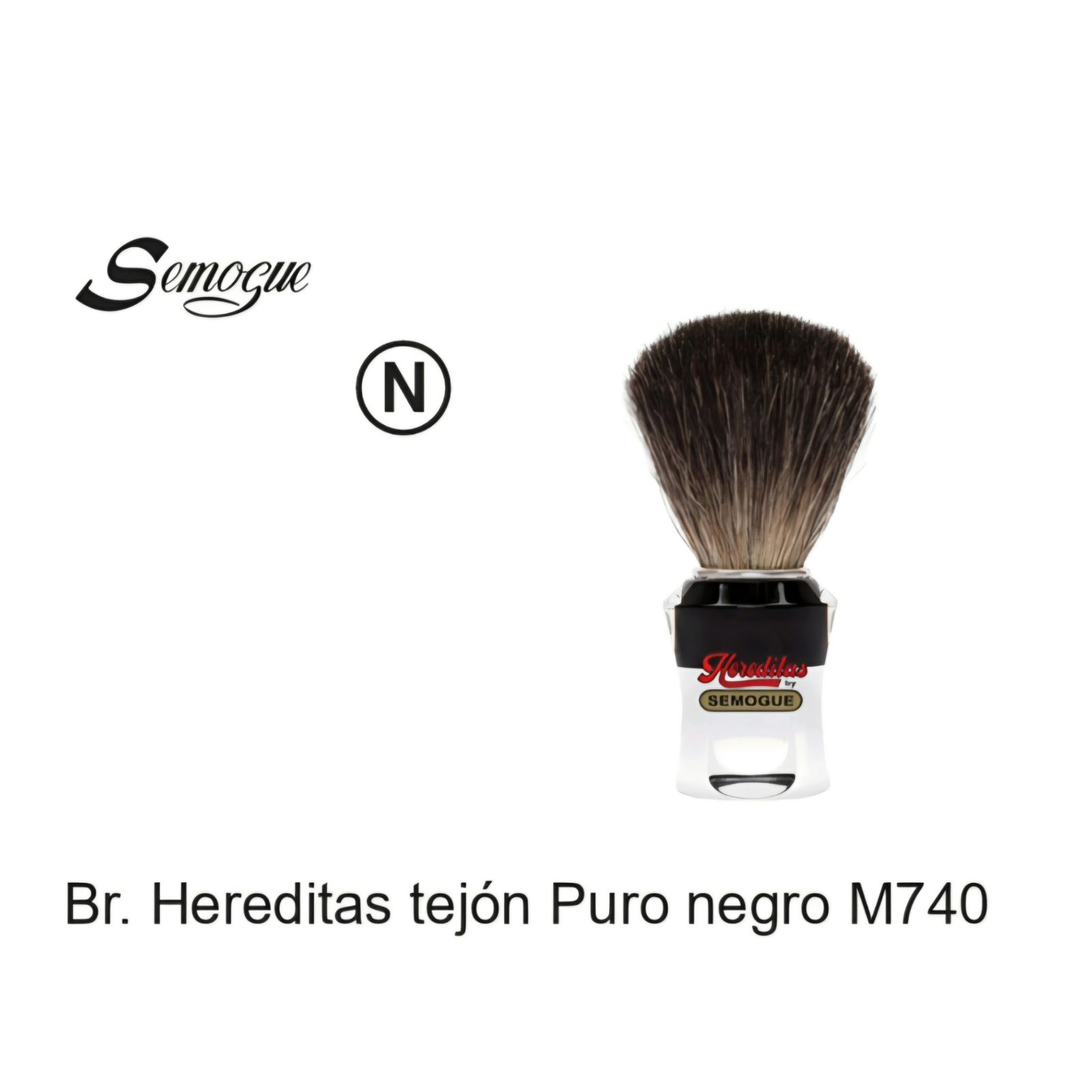 Brocha Semogue Hereditas Tejón Puro Negro M740